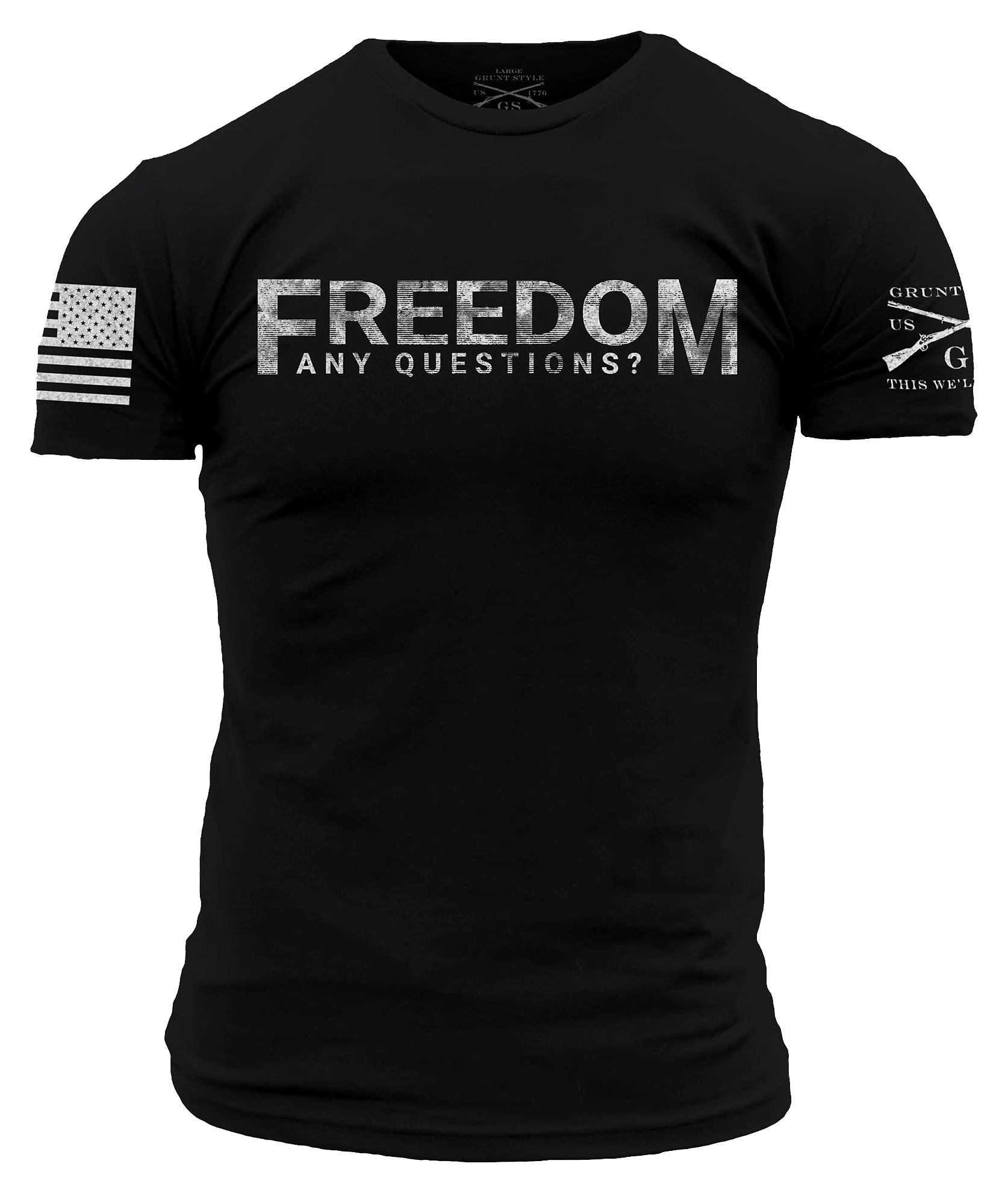 Grunt Style Freedom, Any Questions Short-Sleeve T-Shirt for Men | Bass ...